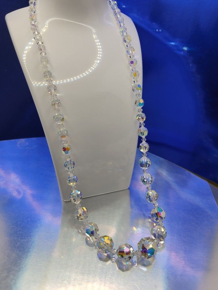 PRECIOUS CRYSTAL VINTAGE NECKLACE 12"IN