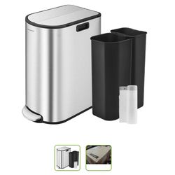 Dual Kitchen Trash Can - Size: 13 Gallon