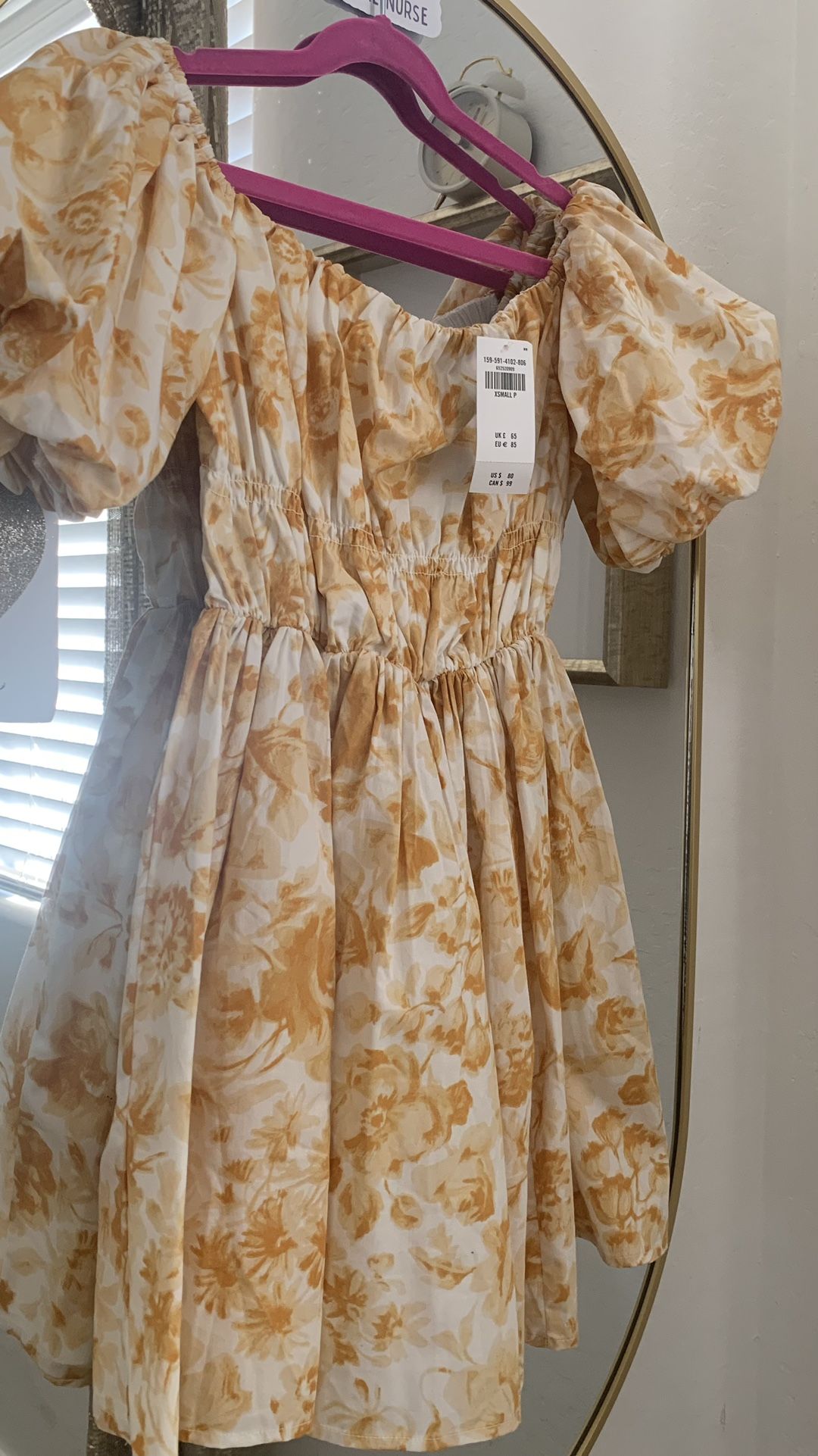 Abercrombie & Fitch Floral Puff Sleeve Dress-Size XSmall
