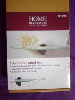 10in. Glass Shelf,  holds up to 10 lbs