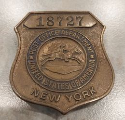 Vintage USPS Badge NY Collectible FREE Shipping