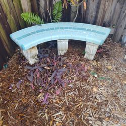 Vintage Mosaic Cement Bench 