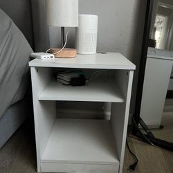 Two White Nightstands / Bedside Table
