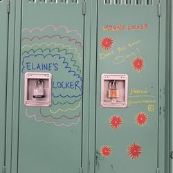 minty blue school lockers