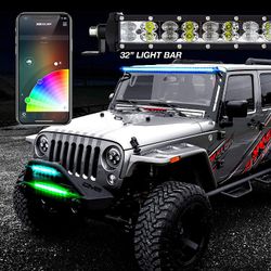 RGBW 32" Light Bar High Power Offroad w/ Built-In Xkchrome Bluetooth Controller