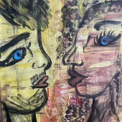 Young Love Lady Of light Series #2 Mixed Media Painting 