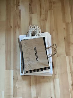 Approximately 25-30 Free Paper Bags, Various Sizes and Colors