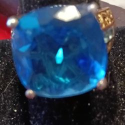natural Swiss Topaz Ring 6ct Sterling Silver