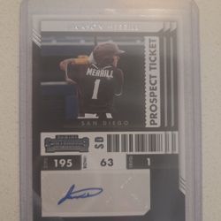 2022 Jackson Merrill Panini Contenders Prospect Autograph Rookie Sd Padres
