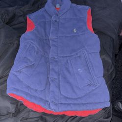 Polo Puffer zipup vest small