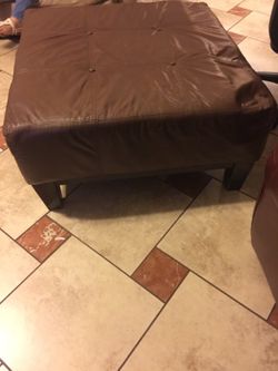 Brown leather Ottoman