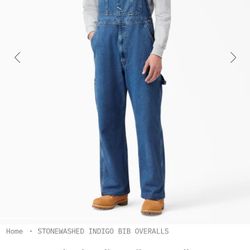 Dickies Men's Stonewashed Denim Bib Overalls Price Negotiable Brand New