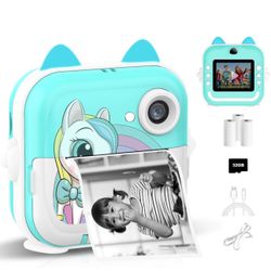 New in box Instant Print Camera for Kids, Christmas Birthday Gifts for Girls Boys, Selfie Digital Camera with 1080P Videos, Portable Travel Camera Toy