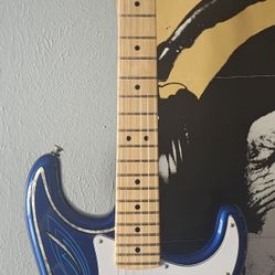 USA Fender Strat - Mystic Blue w/ Custom Pinstriping