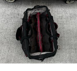 Husky Electrician Tool Bag Red/Black - 25" w/ Strap & Handle 30+ Pockets Used