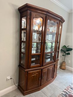 Solid Wood Dining Room Table and Hutch
