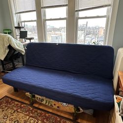 IKEA Blue Futon/Sofa Converts to Queen Size Bed (Nyhamn) 