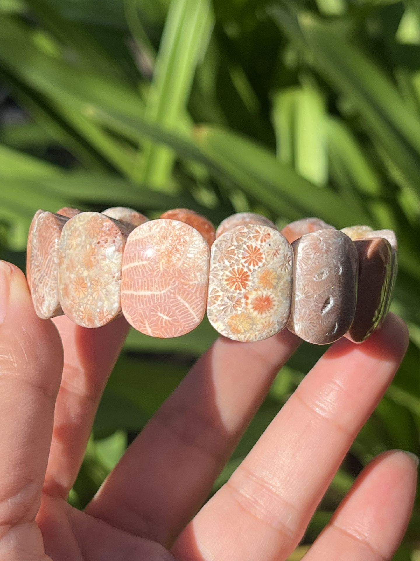 7 Inches Coral Jade Soft Bangle