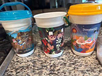 Disney Parks Souvenir Popcorn Buckets Set of 3