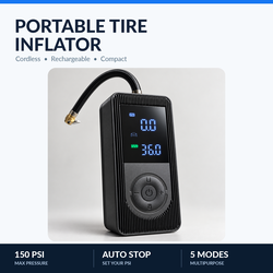 150 PSI Cordless Tire Inflator – Rechargeable Digital Air Compressor