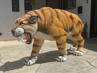 Sabre Toothed Tiger Statue - Made of fiberglass resin