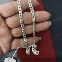 Real 925 Sterling Silver Chain Necklace 24 In