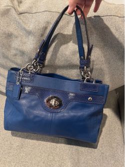 Coach Penelope F16531 Snake Embossed Leather Carryall in Cobalt Blue (2011)