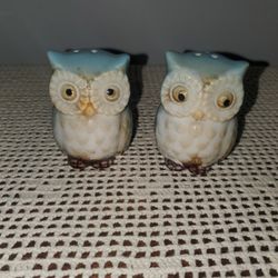 Vintage Style Ceramic Owl Salt And Pepper Shakers