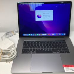 APPLE MacBook Pro 2017 15“ TOUCH BAR 2.8GHz i7 16GB RAM 256GB LAPTOP GRAY WITH CHARGER