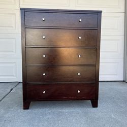 Dark Cherry 5 drawer dresser chest