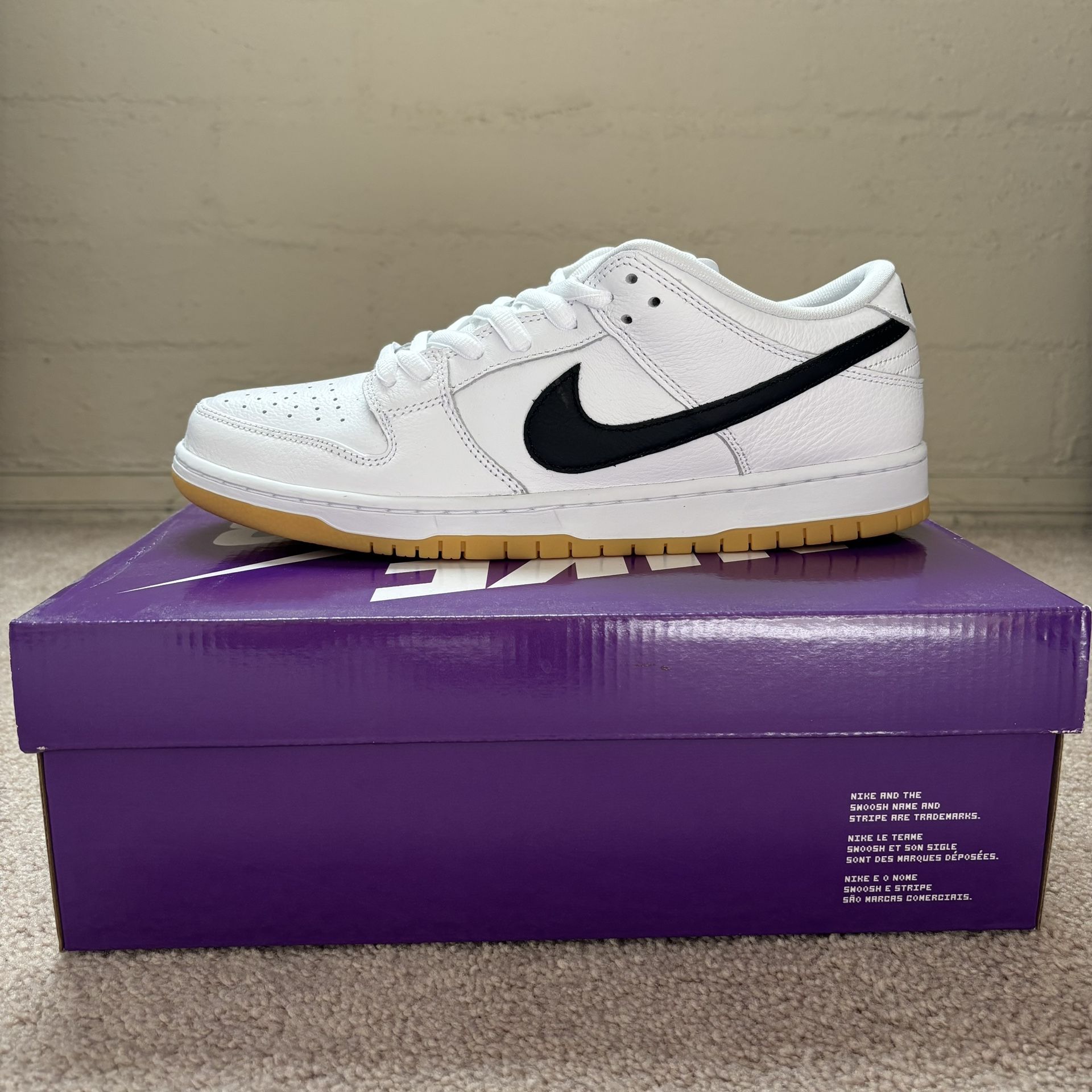 NIKE SB DUNK LOW PRO  WHITE/BLACK-WHITE 