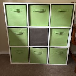 9 Cubicle Shelf Storage Unit With 9 Bins
