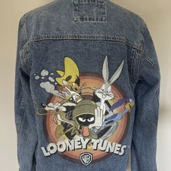 Men's Looney Tunes Denim Trucker Jacket Size Small