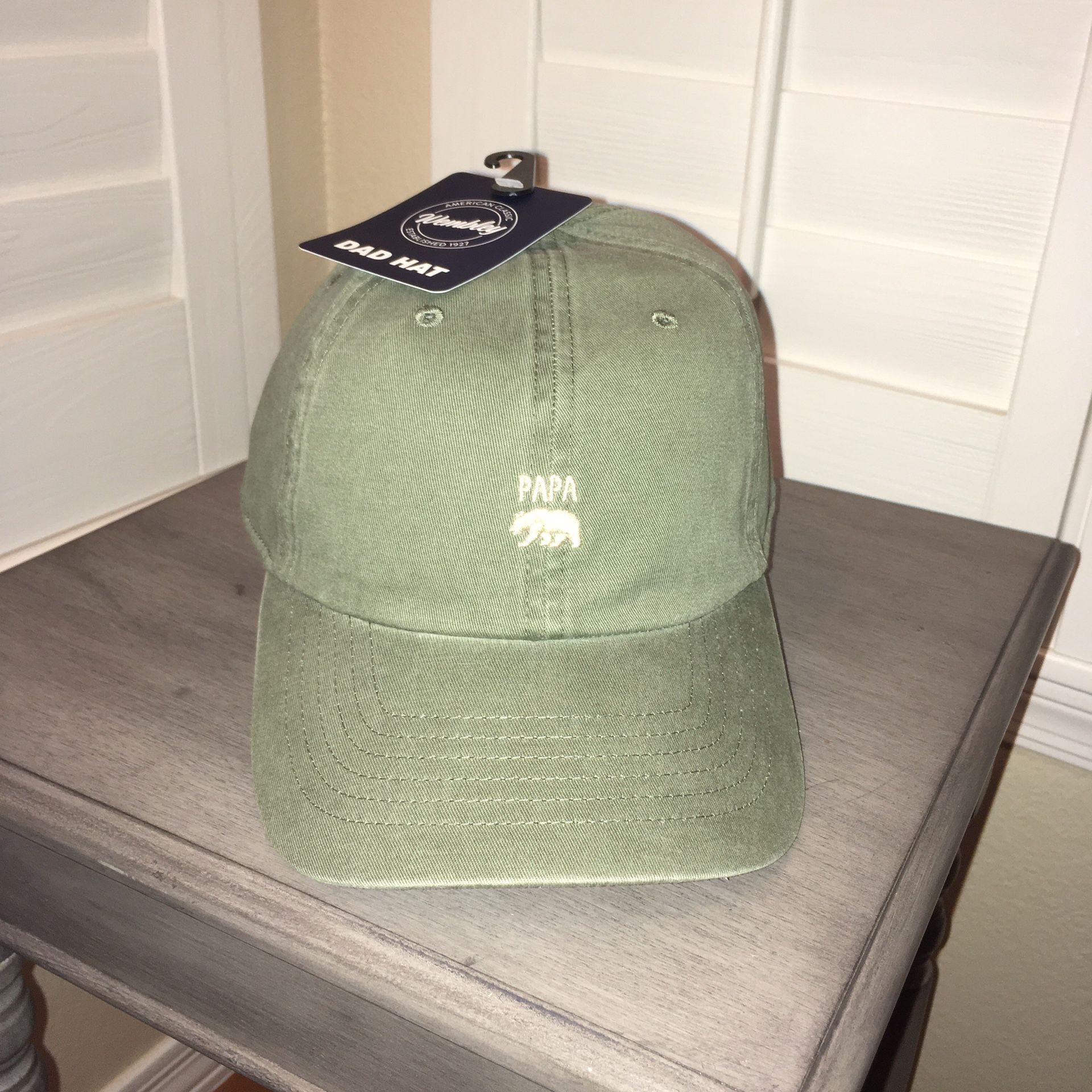 Wembley Dad Hat - Men’s PAPA BEAR Father/Grandfather Hat - Olive Green - One Size - Brand New w/Tags