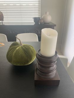 Pottery Barn Solid Wood Candleholder 