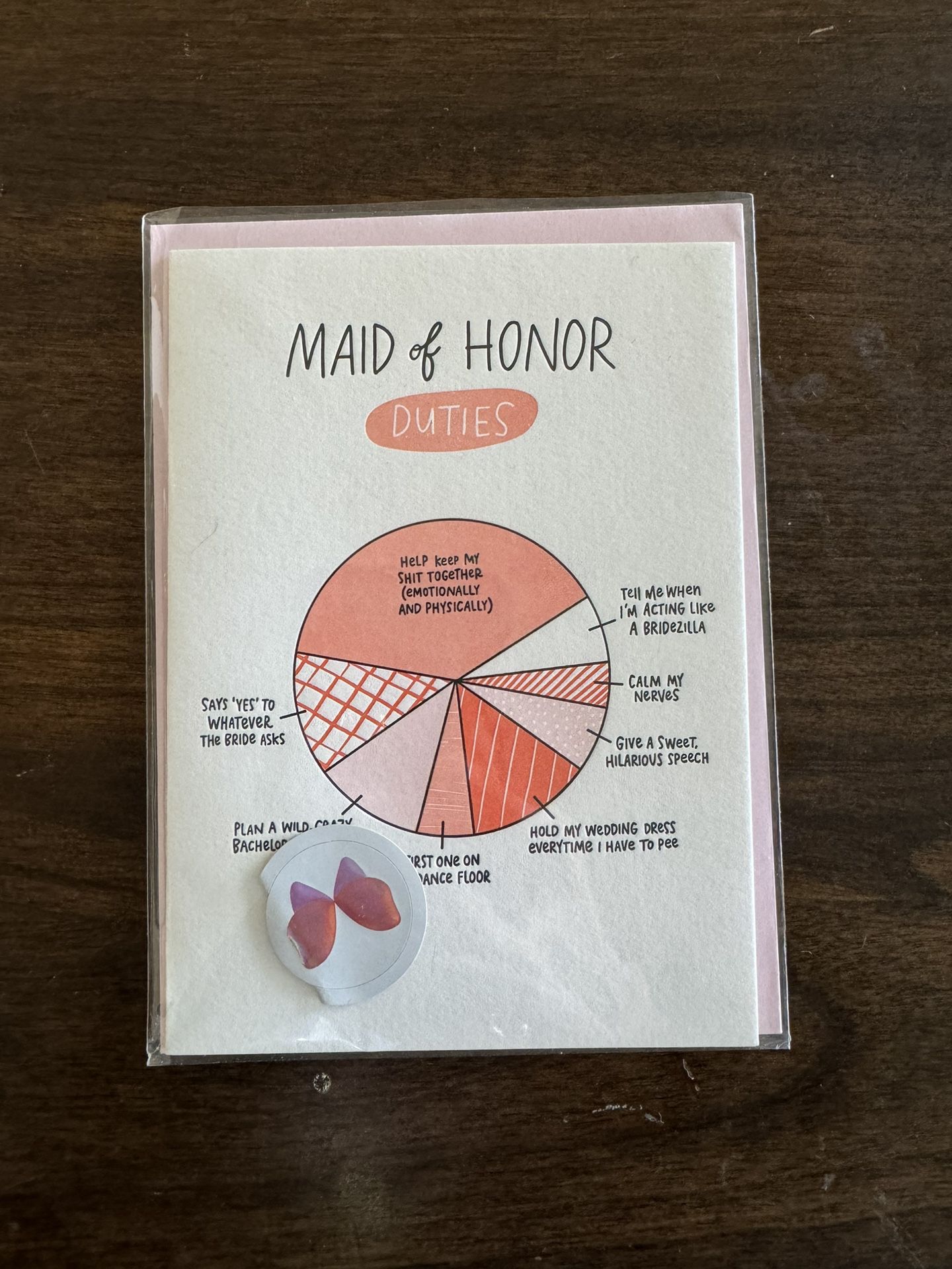 WEDDING CARDS For maid Of Honor $8For Both 