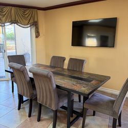 Beautiful 7-Piece Dining Table Set – Burbank