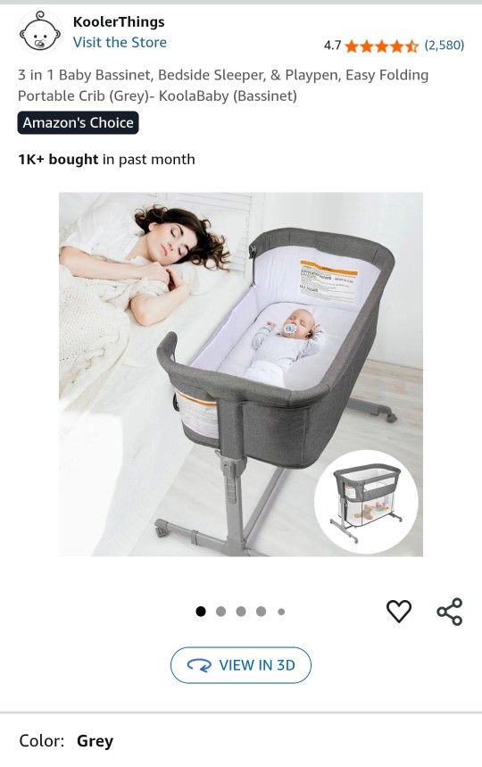 Infant Bedside Bassinet With Play Pen