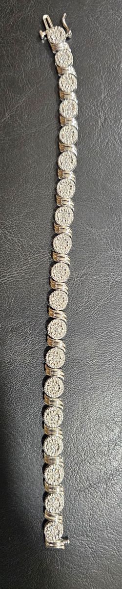 7 1/2 inch natural diamond,  s925 bracelet
