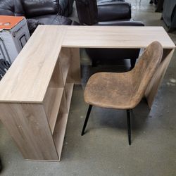 Light Brown Desk & Chair Combo, $99
