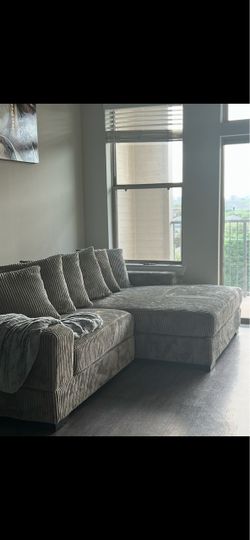 Gray Comfy Couch w/ 50in Smart TV