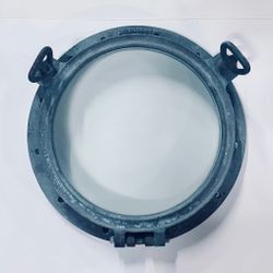 Vintage German Ship Porthole DIN 81651 Bronze 18.5” SEKURIT Glass Nautical