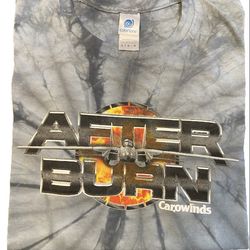 After Burn Tie-Dye Carowinds Roller Coaster T-Shirt Sz Large