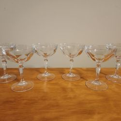 VINTAGE French Cristal d' Arques ~ Crystal Champagne/Sherbet Glasses ~ Washington Pattern