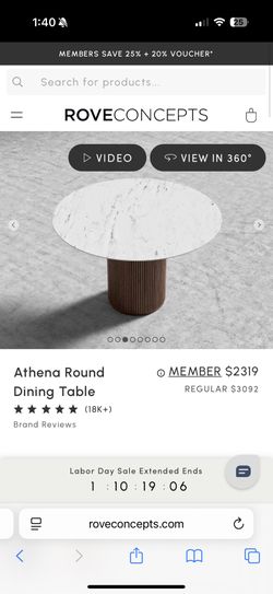Rove concepts Athena Round Dining Table