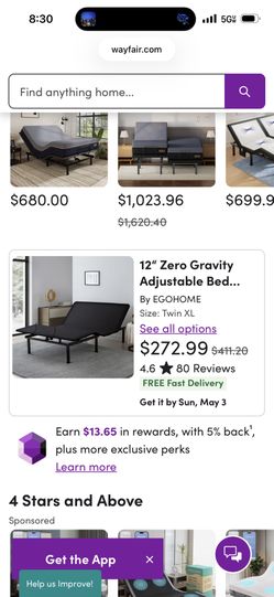 Wayfair Queen Size Adjustable Zero Gravity Bed