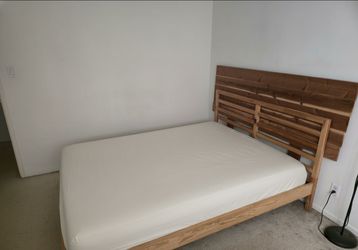 Queen Mattress Set & Lightwood Headboard (must sell this week)