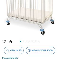 BRAND NEW Portable Folding Metal Baby Crib 