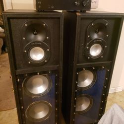 Pro studio ps412-1 speakers and Sony reciever. Will show you it works.Will sell all or just speakers