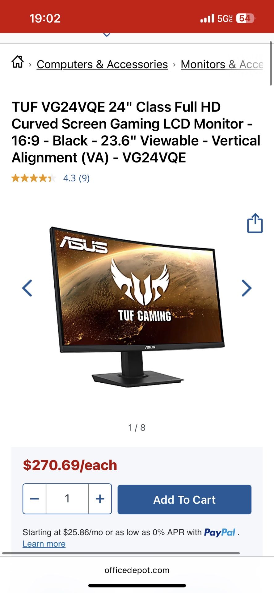 Full HD Curved LCD Monitor